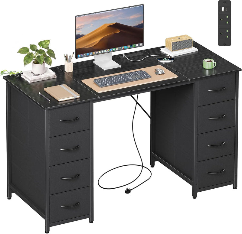 Computer Desk with 8 Fabric Drawers Home Office