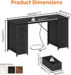 Computer Desk with 8 Fabric Drawers Home Office