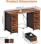 Computer Desk with 8 Fabric Drawers Home Office