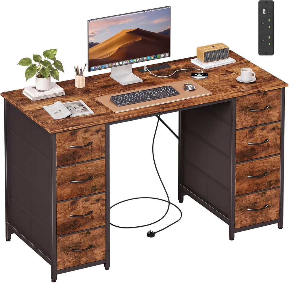 Computer Desk with 8 Fabric Drawers Home Office