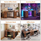 Computer Desk with 8 Fabric Drawers Home Office