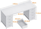 Computer Desk with 8 Fabric Drawers Office Storage