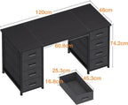 Computer Desk with 8 Fabric Drawers Office Storage