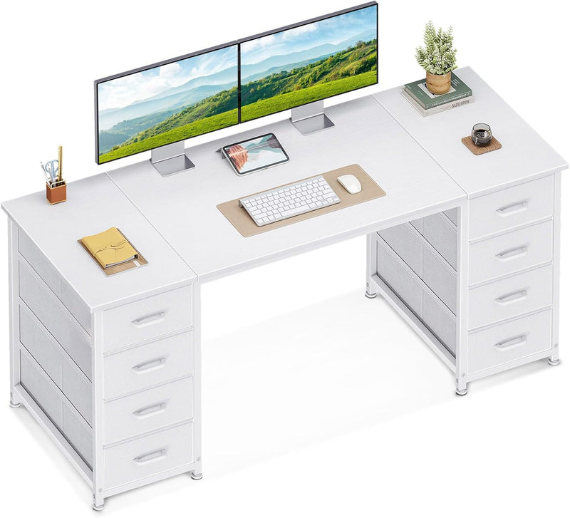 Computer Desk with 8 Fabric Drawers Office Storage