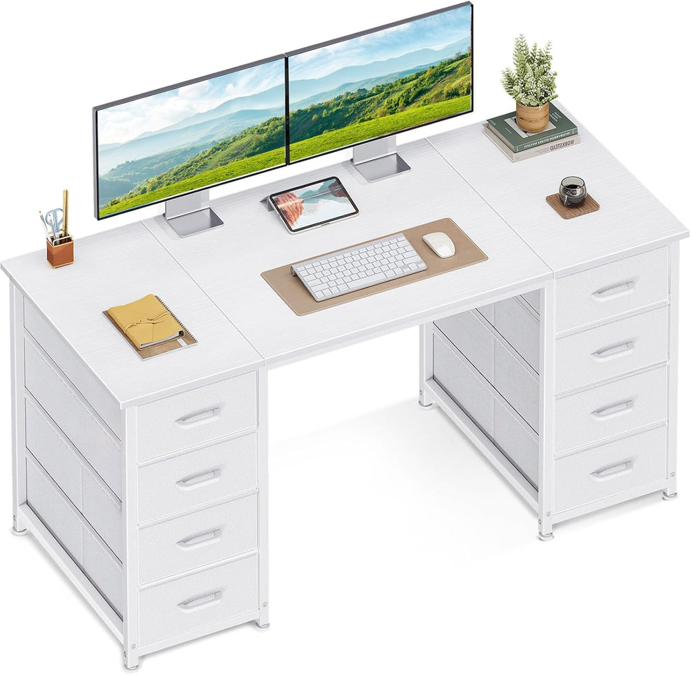 Computer Desk with 8 Fabric Drawers Office Storage
