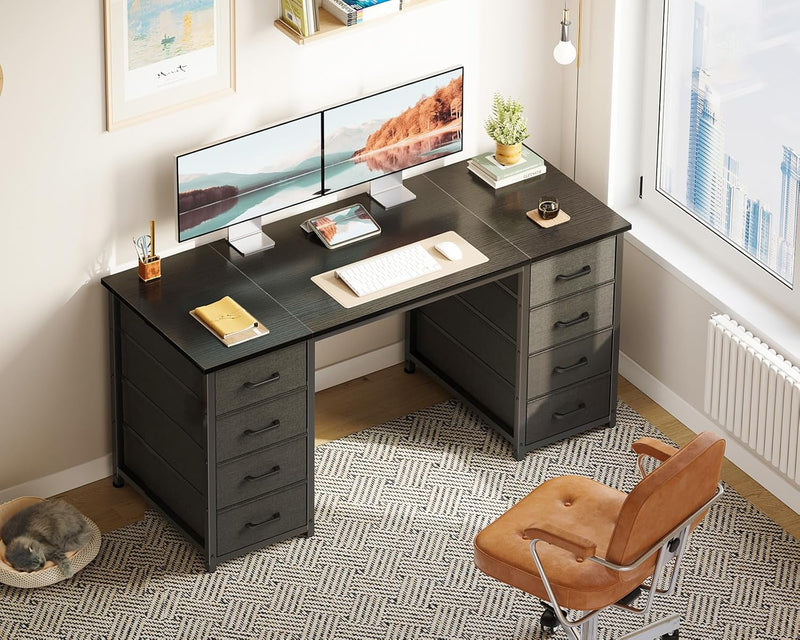 Computer Desk with 8 Fabric Drawers Office Storage