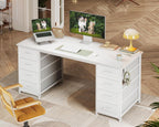 Computer Desk with 8 Fabric Drawers Office Storage