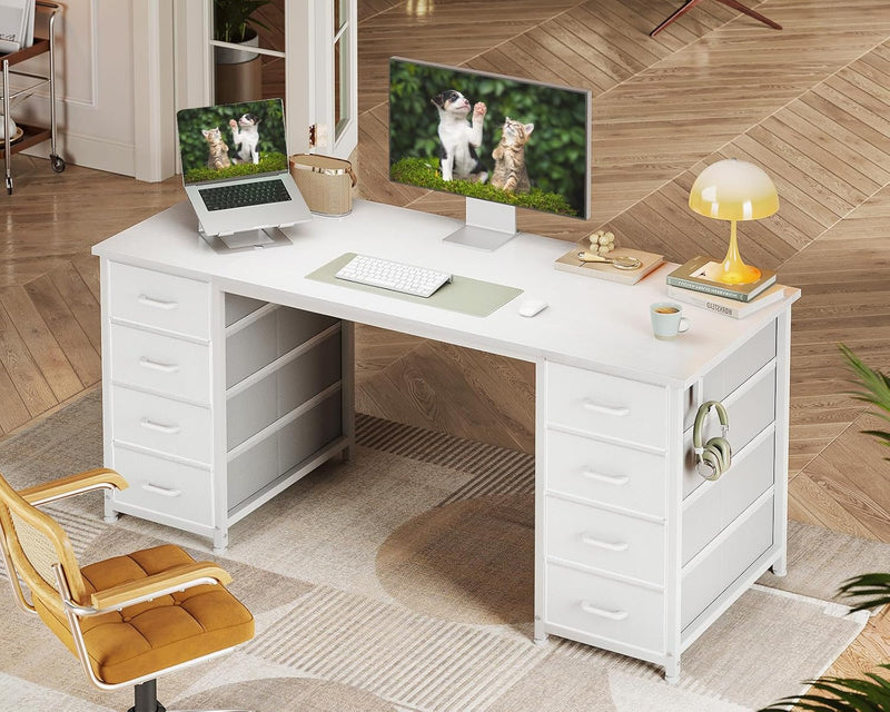 Computer Desk with 8 Fabric Drawers Office Storage