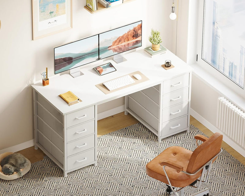 Computer Desk with 8 Fabric Drawers Office Storage