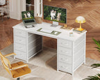 Computer Desk with 8 Fabric Drawers Office Storage