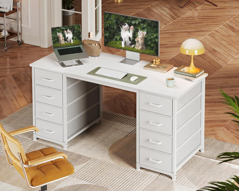 Computer Desk with 8 Fabric Drawers Office Storage