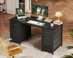 Computer Desk with 8 Fabric Drawers Office Storage
