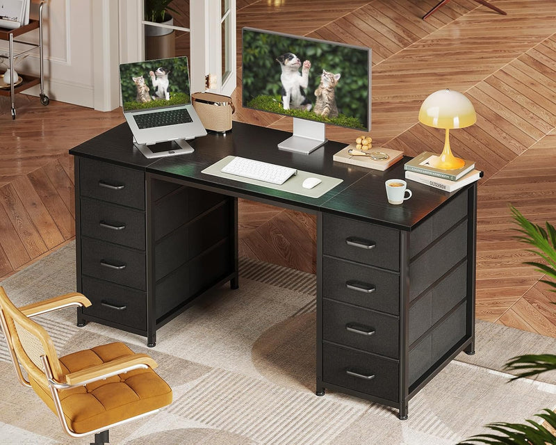 Computer Desk with 8 Fabric Drawers Office Storage