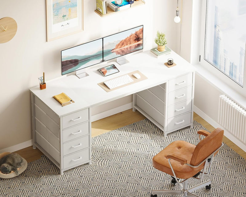Computer Desk with 8 Fabric Drawers Office Storage