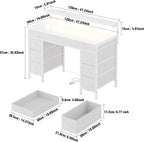 Computer Desk with 9 Drawers LED Light 120
