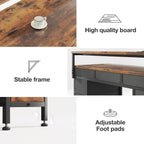 Computer Desk with 9 Drawers LED Light 120