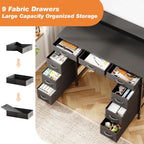 Computer Desk with 9 Drawers LED Light 120