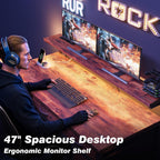 Computer Desk with 9 Drawers LED Light 120