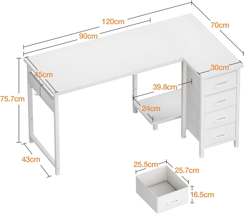 Computer Desk with Drawers Corner
