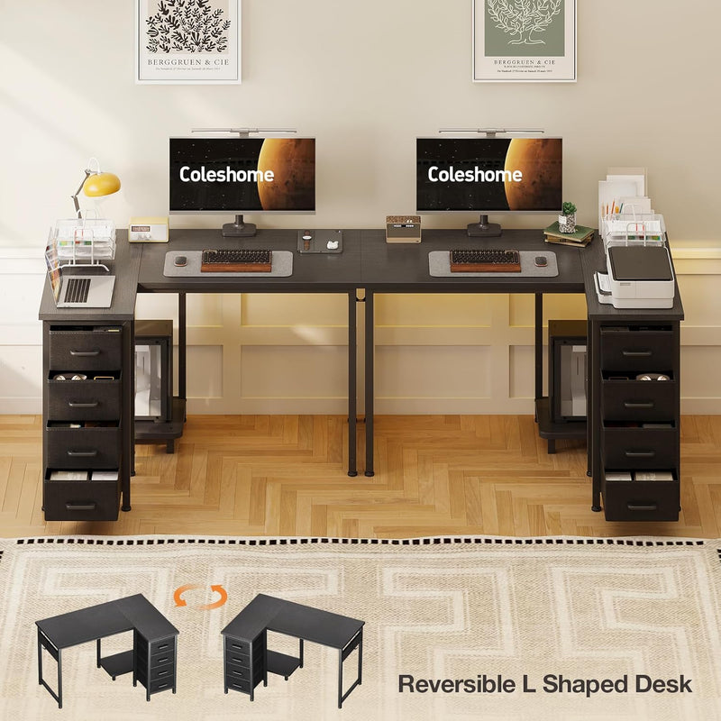 Computer Desk with Drawers Corner