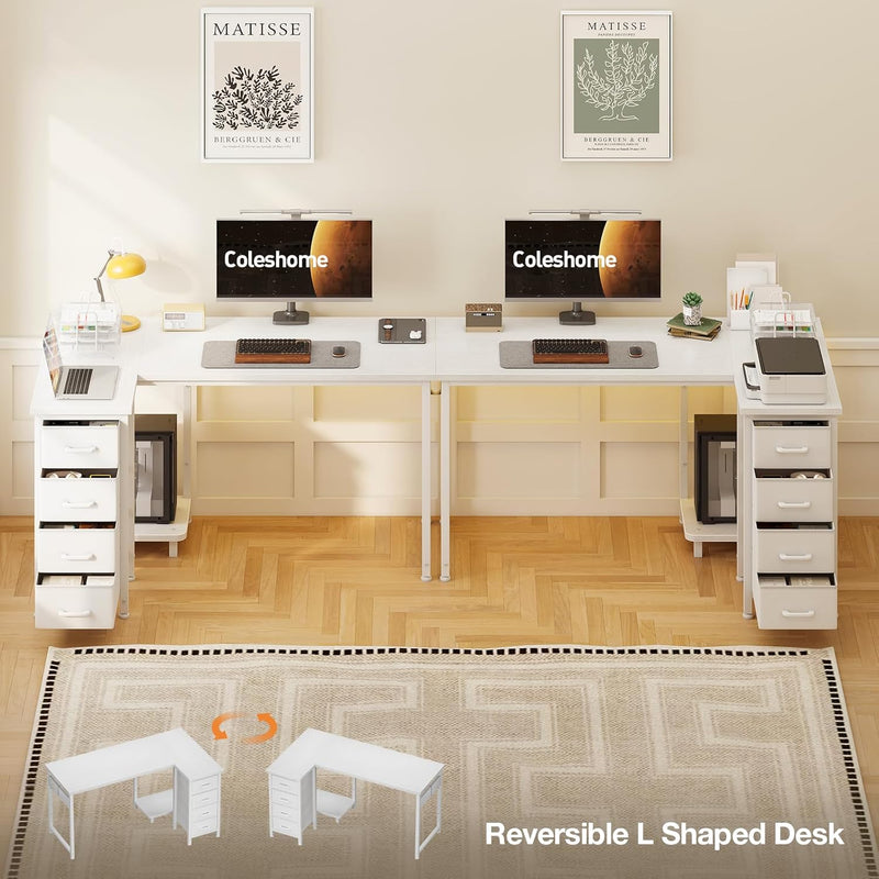 Computer Desk with Drawers Corner