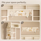 Computer Desk with Drawers Display Shelves
