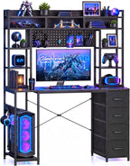 Computer Desk with Drawers Display Shelves