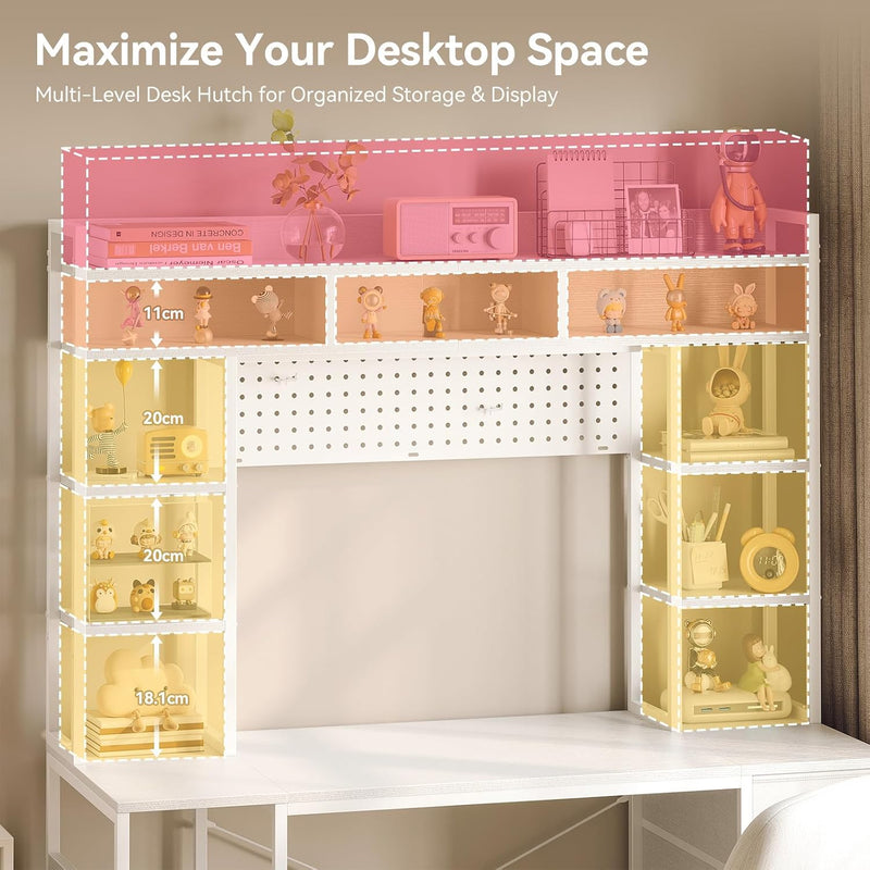 Computer Desk with Drawers Display Shelves
