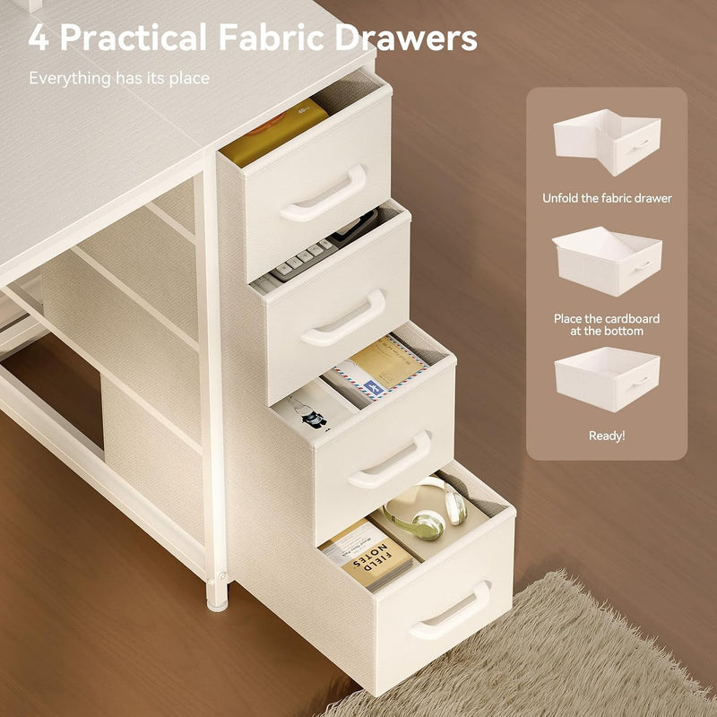 Computer Desk with Drawers Display Shelves