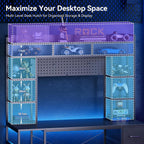 Computer Desk with Drawers Display Shelves