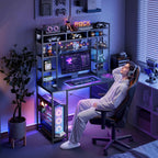 Computer Desk with Drawers Display Shelves