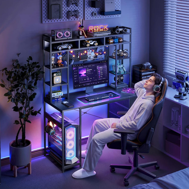 Computer Desk with Drawers Display Shelves
