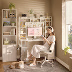 Computer Desk with Drawers Display Shelves