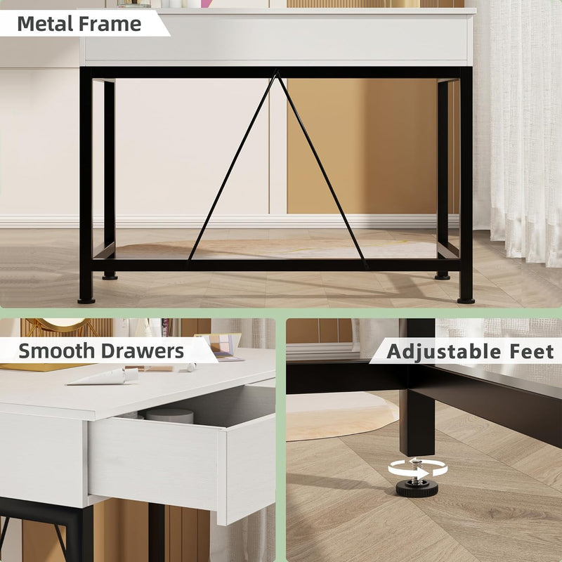 Computer Desk with Drawers Dressing Table Vanity Make