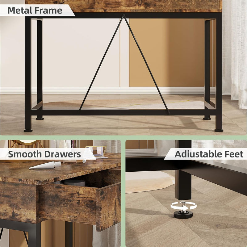 Computer Desk with Drawers Dressing Table Vanity Make