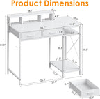 Computer Desk with Drawers Gaming Fixed Monitor Stand