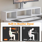 Computer Desk with Drawers Gaming Fixed Monitor Stand