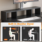 Computer Desk with Drawers Gaming Fixed Monitor Stand