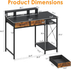 Computer Desk with Drawers Gaming Fixed Monitor Stand