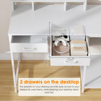Computer Desk with Drawers Gaming Fixed Monitor Stand