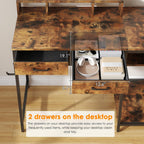 Computer Desk with Drawers Gaming Fixed Monitor Stand