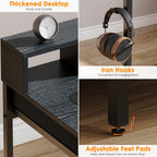 Computer Desk with Drawers Gaming Fixed Monitor Stand