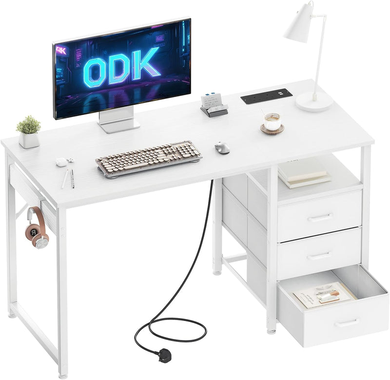 Computer Desk with Drawers Office Sockets