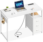 Computer Desk with Drawers Office Sockets