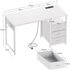 Computer Desk with Drawers Office Sockets