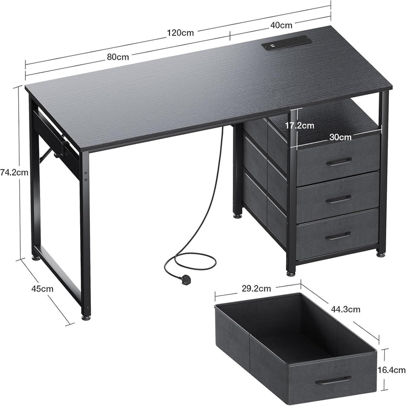 Computer Desk with Drawers Office Sockets