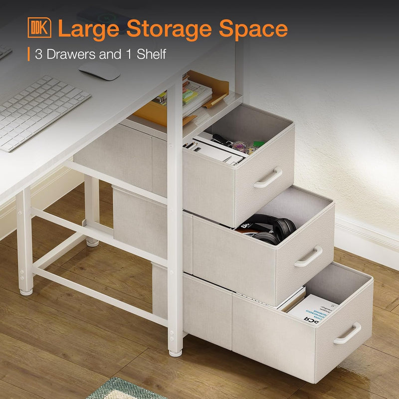 Computer Desk with Drawers Office Sockets