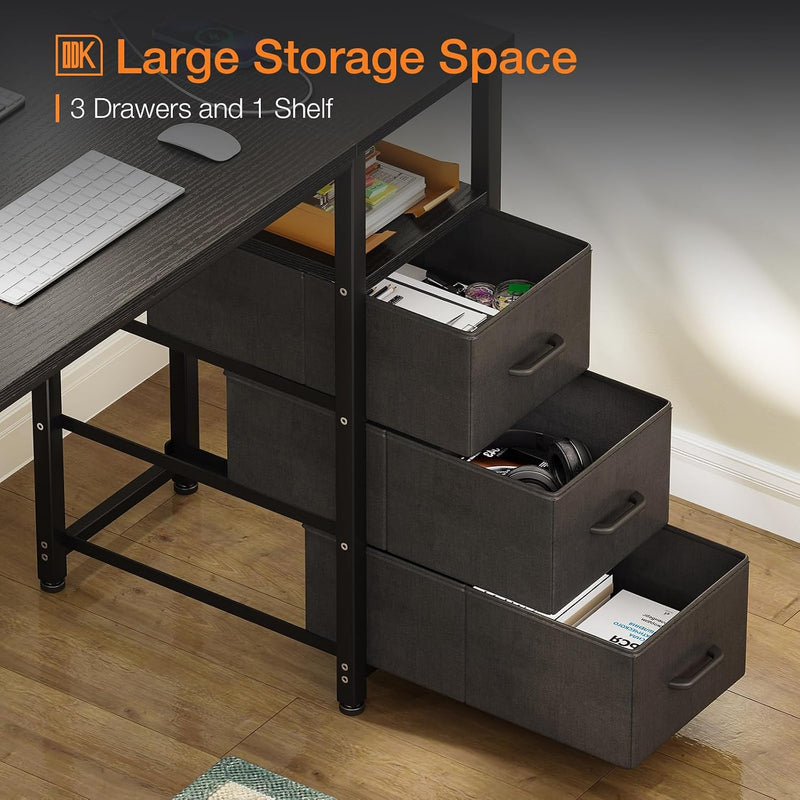 Computer Desk with Drawers Office Sockets