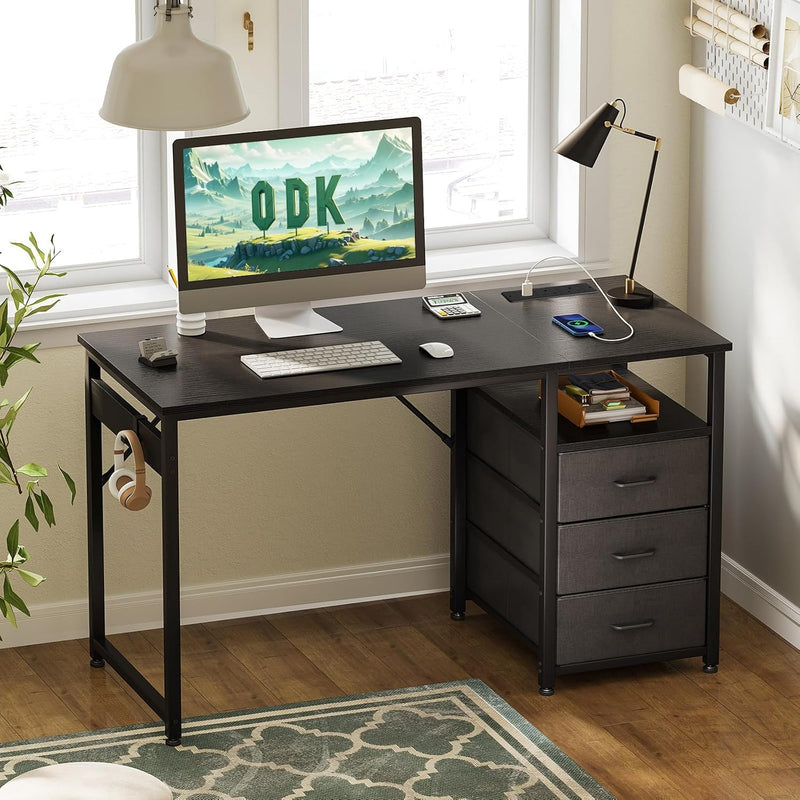 Computer Desk with Drawers Office Sockets