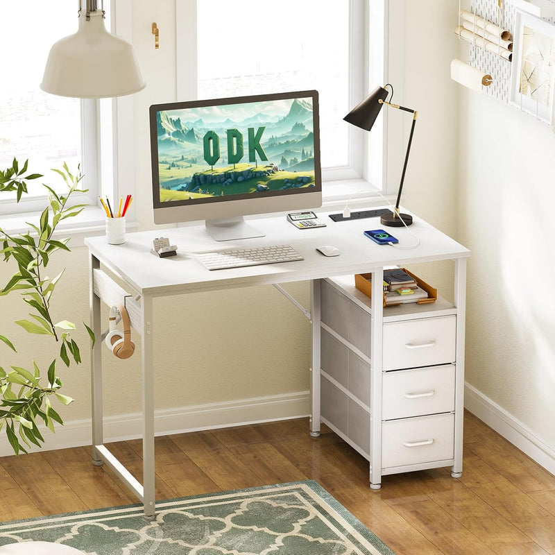 Computer Desk with Drawers Office Sockets